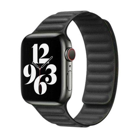 Шкіряний ремінець для Apple Watch 42/44/45mm Leather Link Black Шкіряний ремінець для Apple Watch 42/44/45mm Leather Link Black